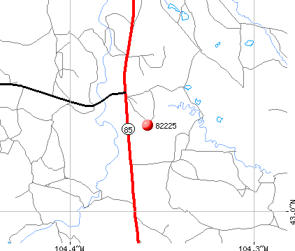 Lance Creek, WY (82225) map
