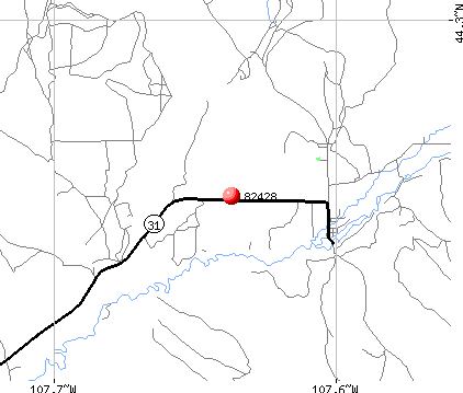 Hyattville, WY (82428) map