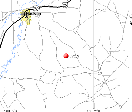 Hudson, WY (82515) map