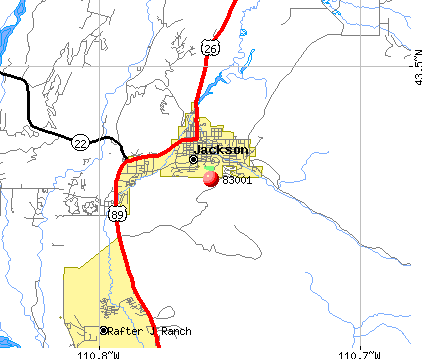 Jackson, WY (83001) map
