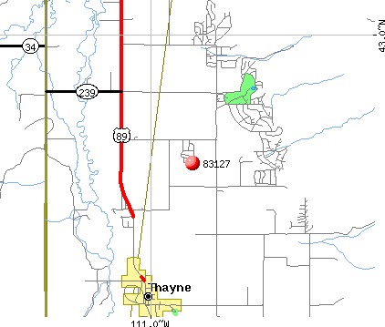 Thayne, WY (83127) map