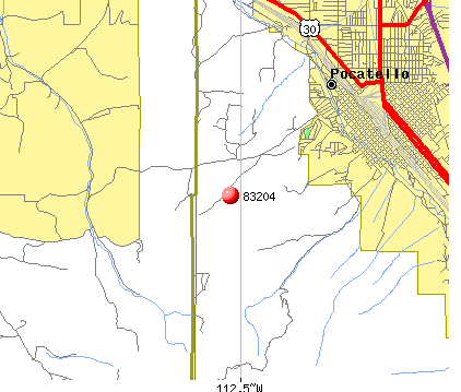 Pocatello, ID (83204) map