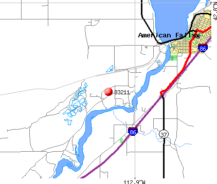 American Falls, ID (83211) map