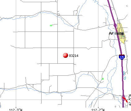 Arimo, ID (83214) map