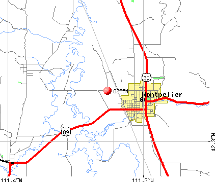 Montpelier, ID (83254) map