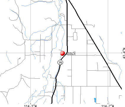 Bellevue, ID (83313) map