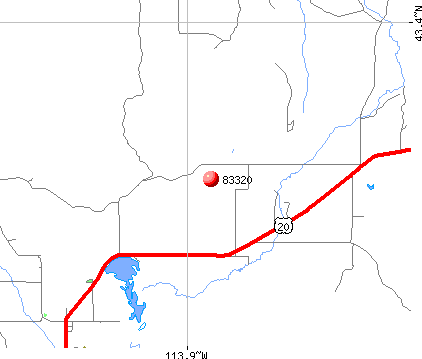 Carey, ID (83320) map