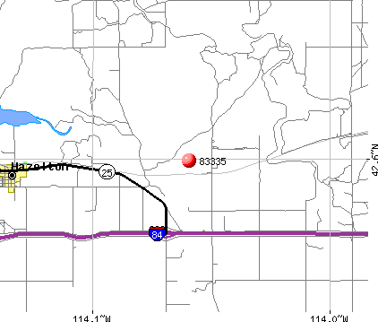 Hazelton, ID (83335) map
