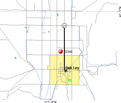 Oakley, ID (83346) map