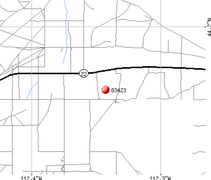 Dubois, ID (83423) map