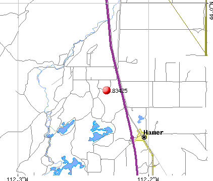 Hamer, ID (83425) map