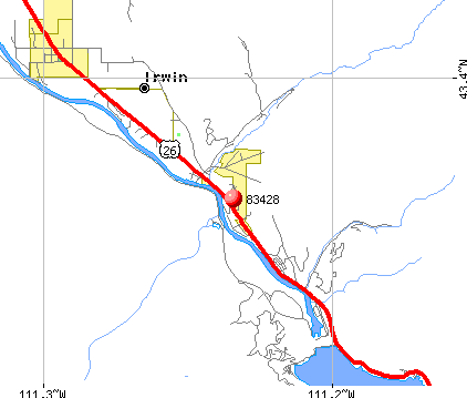 Irwin, ID (83428) map