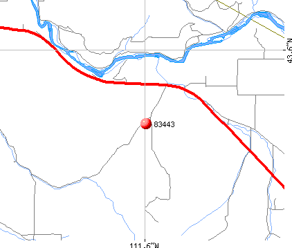 Ririe, ID (83443) map