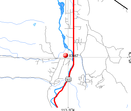 Salmon, ID (83467) map