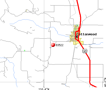 Cottonwood, ID (83522) map