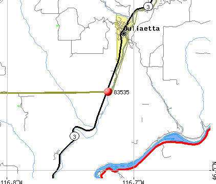 Juliaetta, ID (83535) map