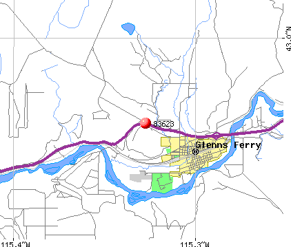 Glenns Ferry, ID (83623) map