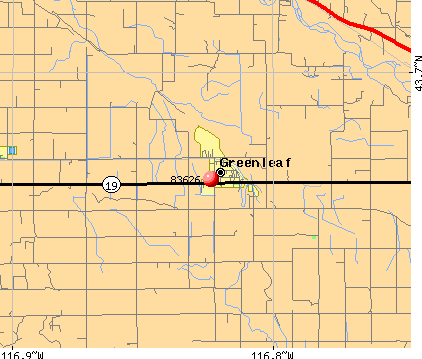 Greenleaf, ID (83626) map
