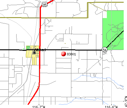 Athol, ID (83801) map