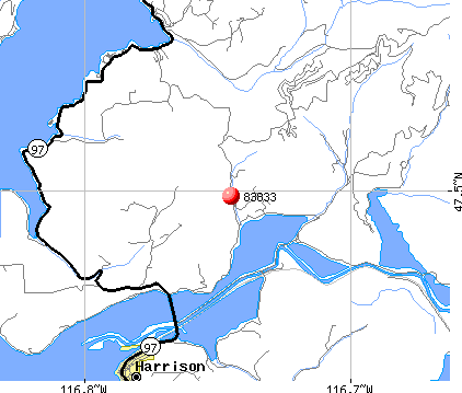 Harrison, ID (83833) map