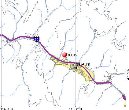 Osburn, ID (83849) map