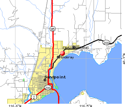 Ponderay, ID (83852) map