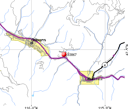 Osburn, ID (83867) map