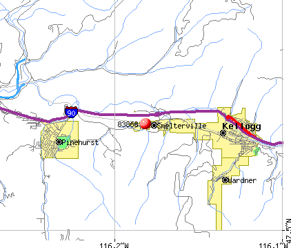 Smelterville, ID (83868) map