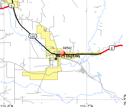 Wellington, UT (84542) map