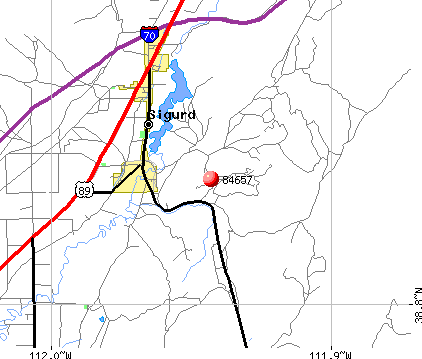 Sigurd, UT (84657) map