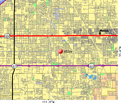 Mesa Az Zip Code Map