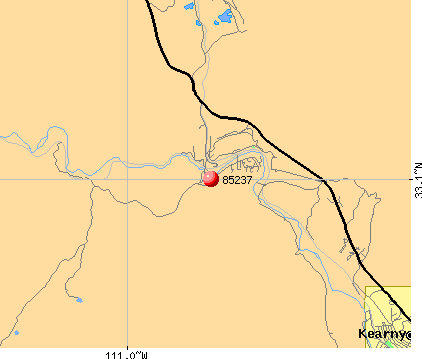 Kearny, AZ (85237) map