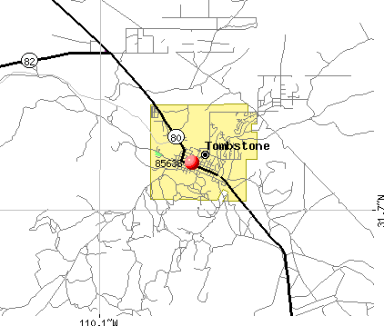 Tombstone, AZ (85638) map