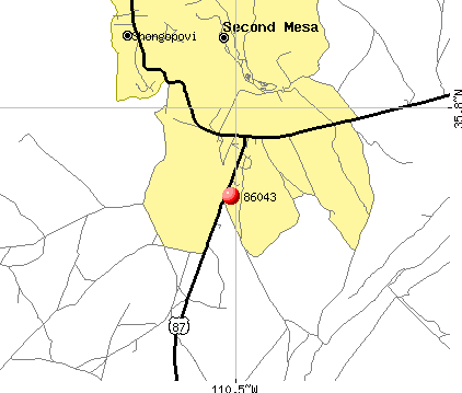 Second Mesa, AZ (86043) map