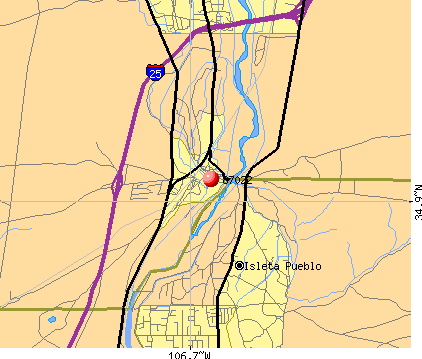 Isleta Village Proper, NM (87022) map