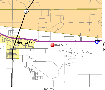Moriarty, NM (87035) map