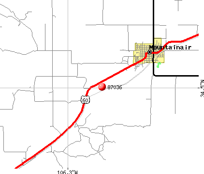 Mountainair, NM (87036) map