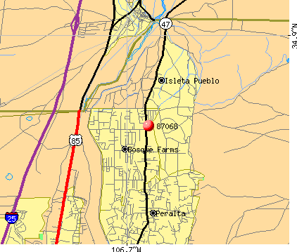 Bosque Farms, NM (87068) map