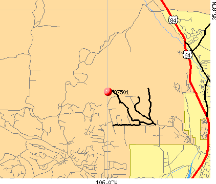 El Rancho, NM (87501) map