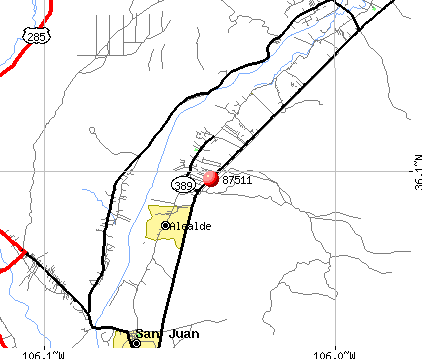 Alcalde, NM (87511) map