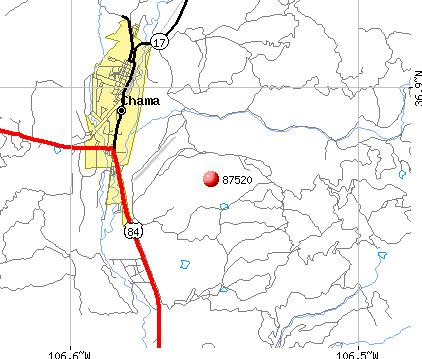 Chama, NM (87520) map