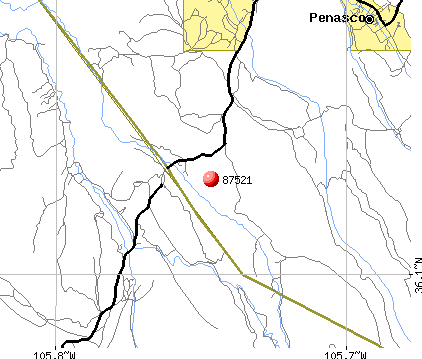 Chamisal, NM (87521) map