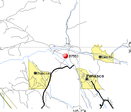Penasco, NM (87553) map