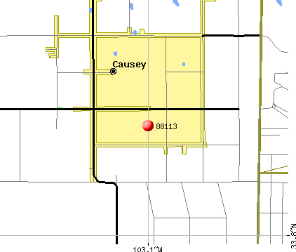 Causey, NM (88113) map