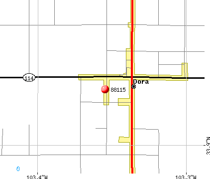 Dora, NM (88115) map