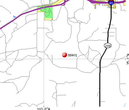Tucumcari, NM (88401) map