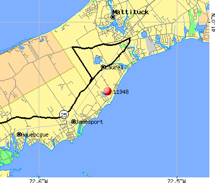 Laurel, NY (11948) map