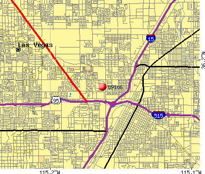 las vegas nevada map. Las Vegas, NV (89106) map