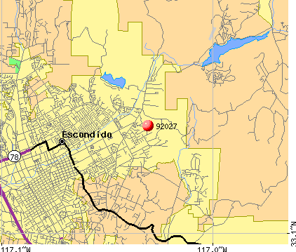 Escondido Zip Code Map