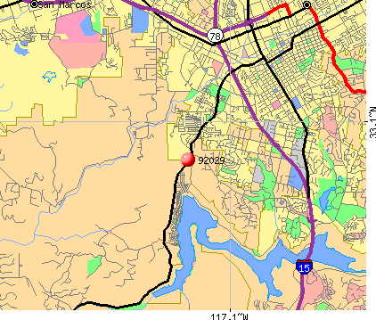 Escondido Zip Code Map